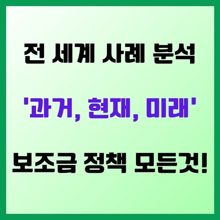 전 세계 정부보조금 제도의 과거, 현재 그리고 미래 - 보조금 정책의 모든 것! 9 정부보조금-썸네일
